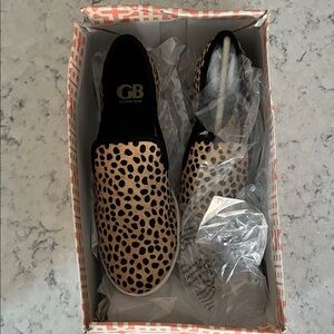 Gianni Bini Tan and Black Leopard Slip-On Sneakers